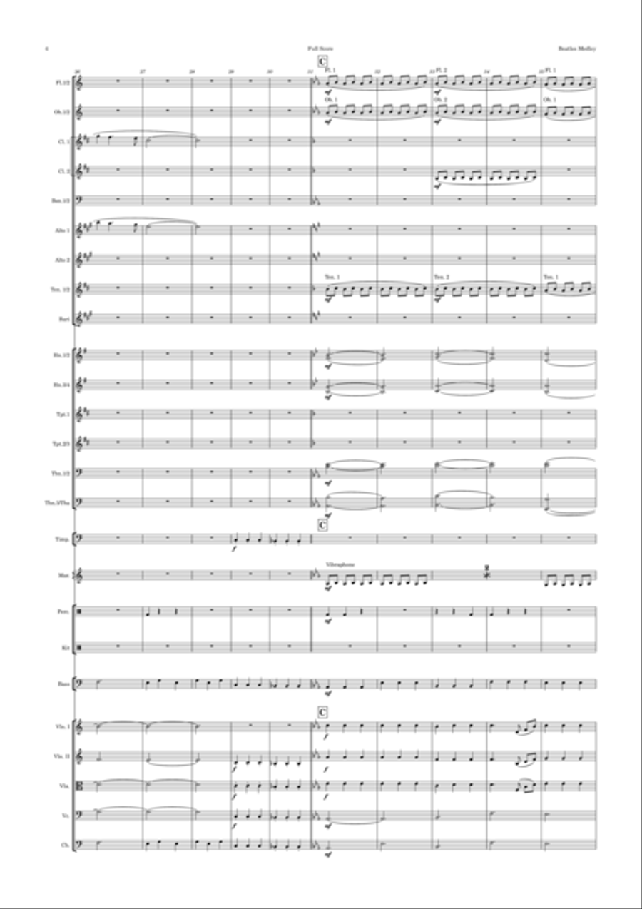 Beatles Medley Full Orchestra scores gallery preview page 4