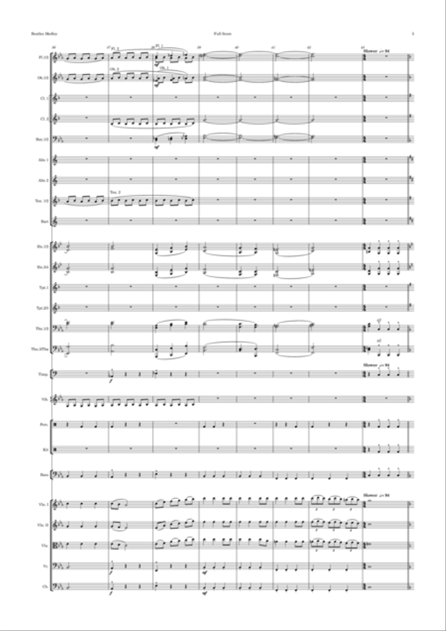 Beatles Medley Full Orchestra scores gallery preview page 5