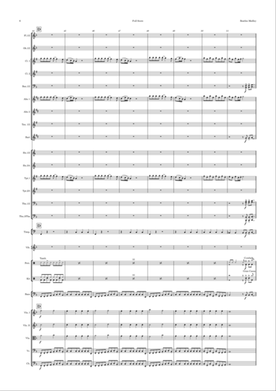 Beatles Medley Full Orchestra scores gallery preview page 6