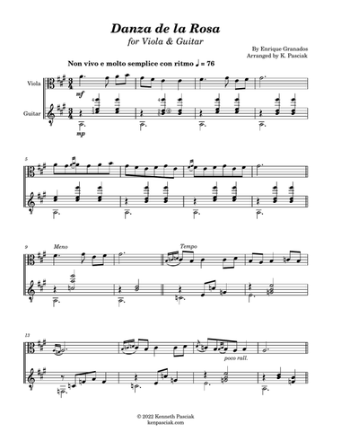 Danza de la Rosa (for Viola and Guitar)