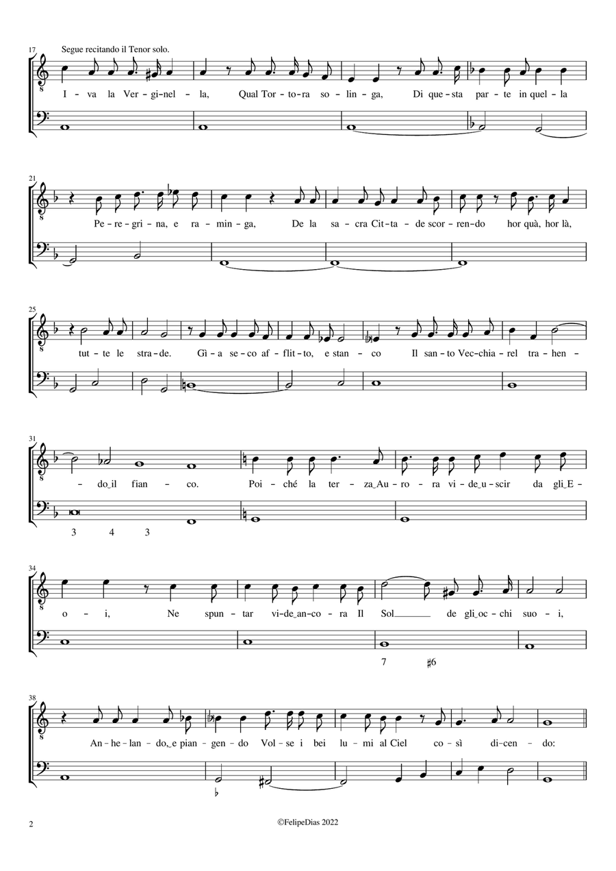 Christo smarrito: Sospirava e spargea (Lamento della Beata Vergine) Small Ensemble scores gallery preview page 2