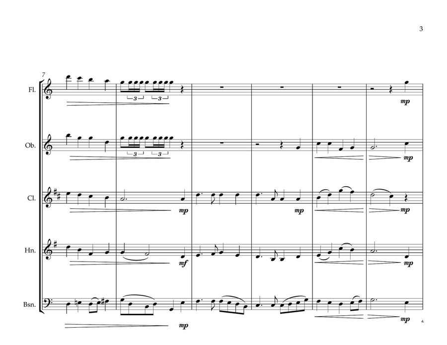 Australian National Anthem & Waltzing Matilda for Wind Quintet (World National Anthem Series) Woodwind Quintet scores gallery preview page 3