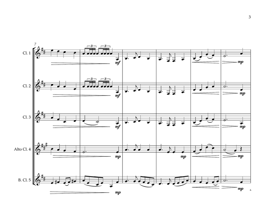 Australian National Anthem & Waltzing Matilda for Clarinet Quintet (National Anthem Series) Clarinet Quintet scores gallery preview page 3