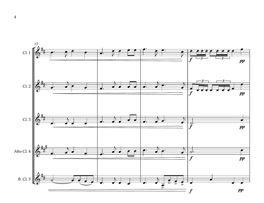 Australian National Anthem & Waltzing Matilda for Clarinet Quintet (National Anthem Series) Clarinet Quintet scores gallery preview page 4