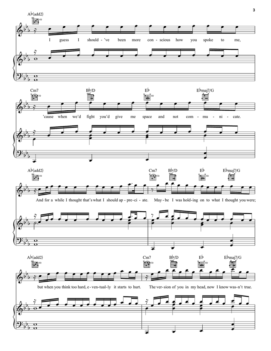 Flowers Flowers Piano, Vocal, Guitar scores gallery preview page 3