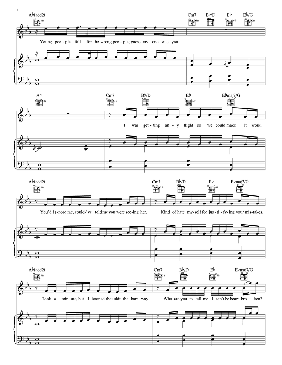 Flowers Flowers Piano, Vocal, Guitar scores gallery preview page 4