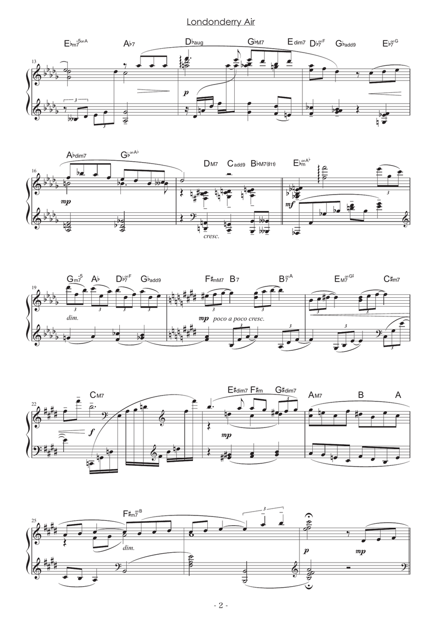 Londonderry Air (Danny Boy) [Piano solo / advanced] Piano Solo scores gallery preview page 2