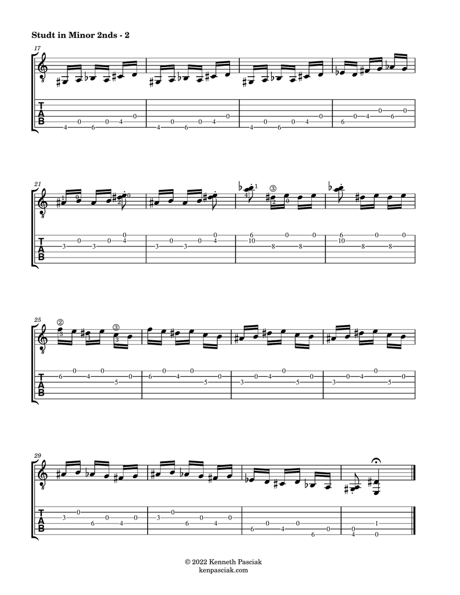 Study in Minor Seconds (for Solo Guitar) Acoustic Guitar scores gallery preview page 2