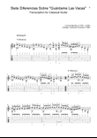 Luys de Narváez - Siete Diferencias sobre Guárdame las Vacas - Classical Guitar and Tablature
