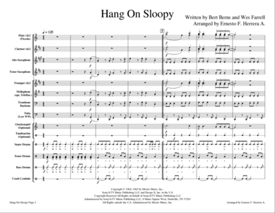 Hang On Sloopy - Score Only Marching Band scores gallery preview page 2