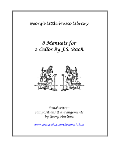 8 Bach Menuets for Cello Duo