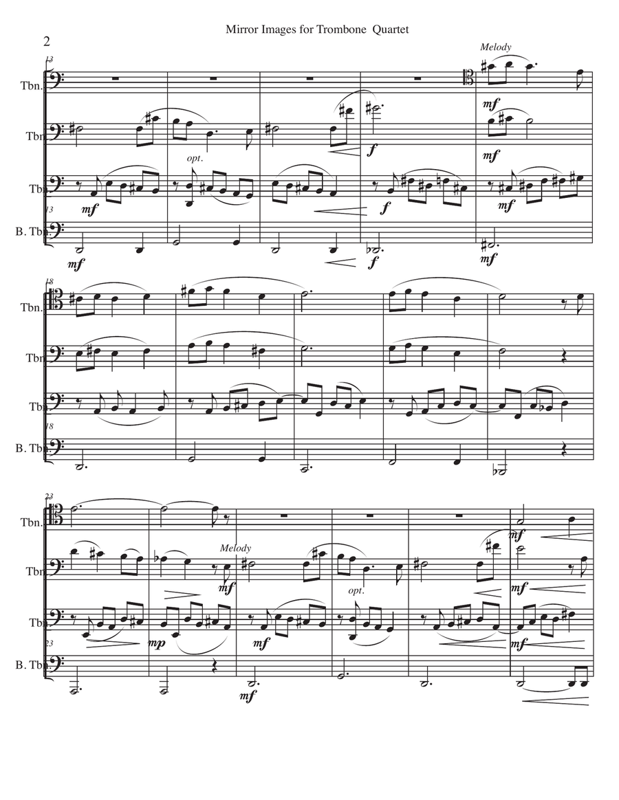 MIRROR IMAGES for Trombone Quartet Trombone Quartet scores gallery preview page 2