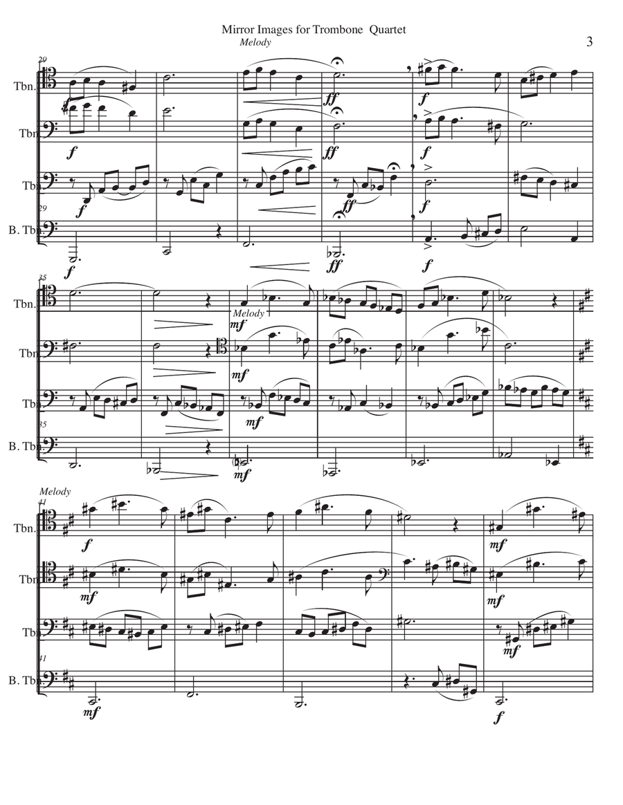 MIRROR IMAGES for Trombone Quartet Trombone Quartet scores gallery preview page 3