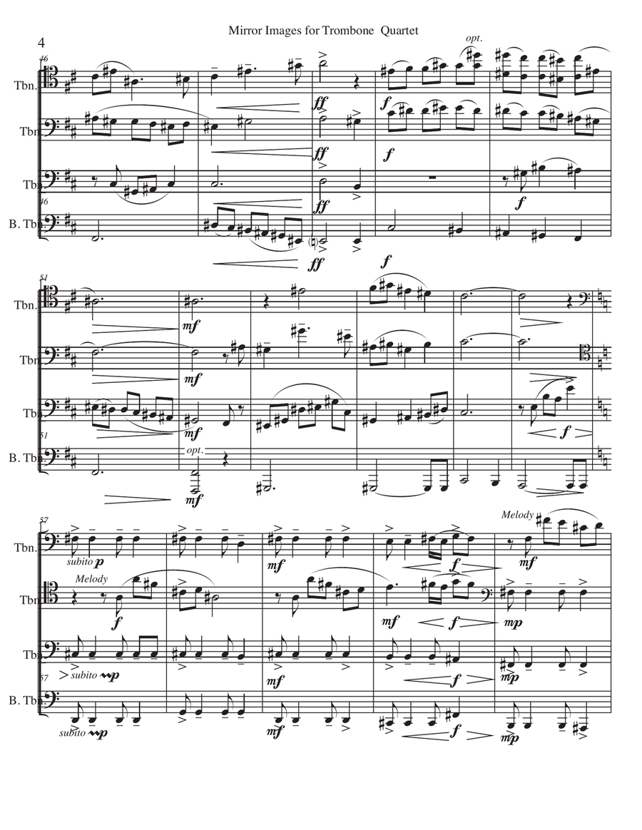 MIRROR IMAGES for Trombone Quartet Trombone Quartet scores gallery preview page 4