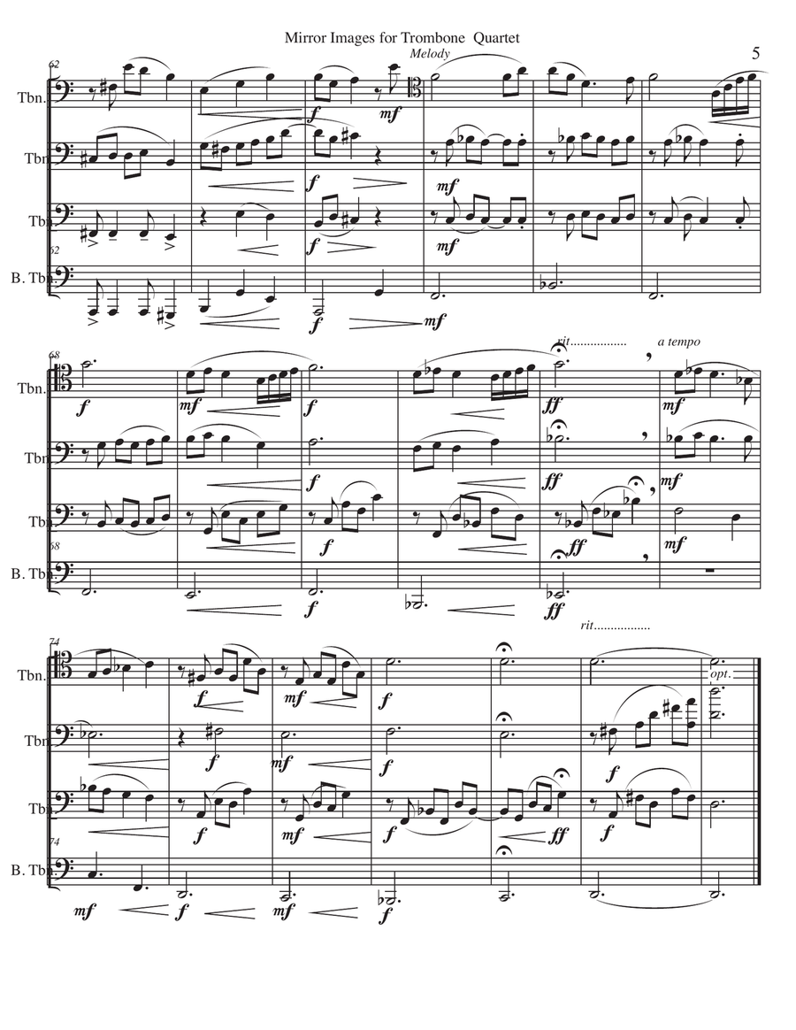 MIRROR IMAGES for Trombone Quartet Trombone Quartet scores gallery preview page 5