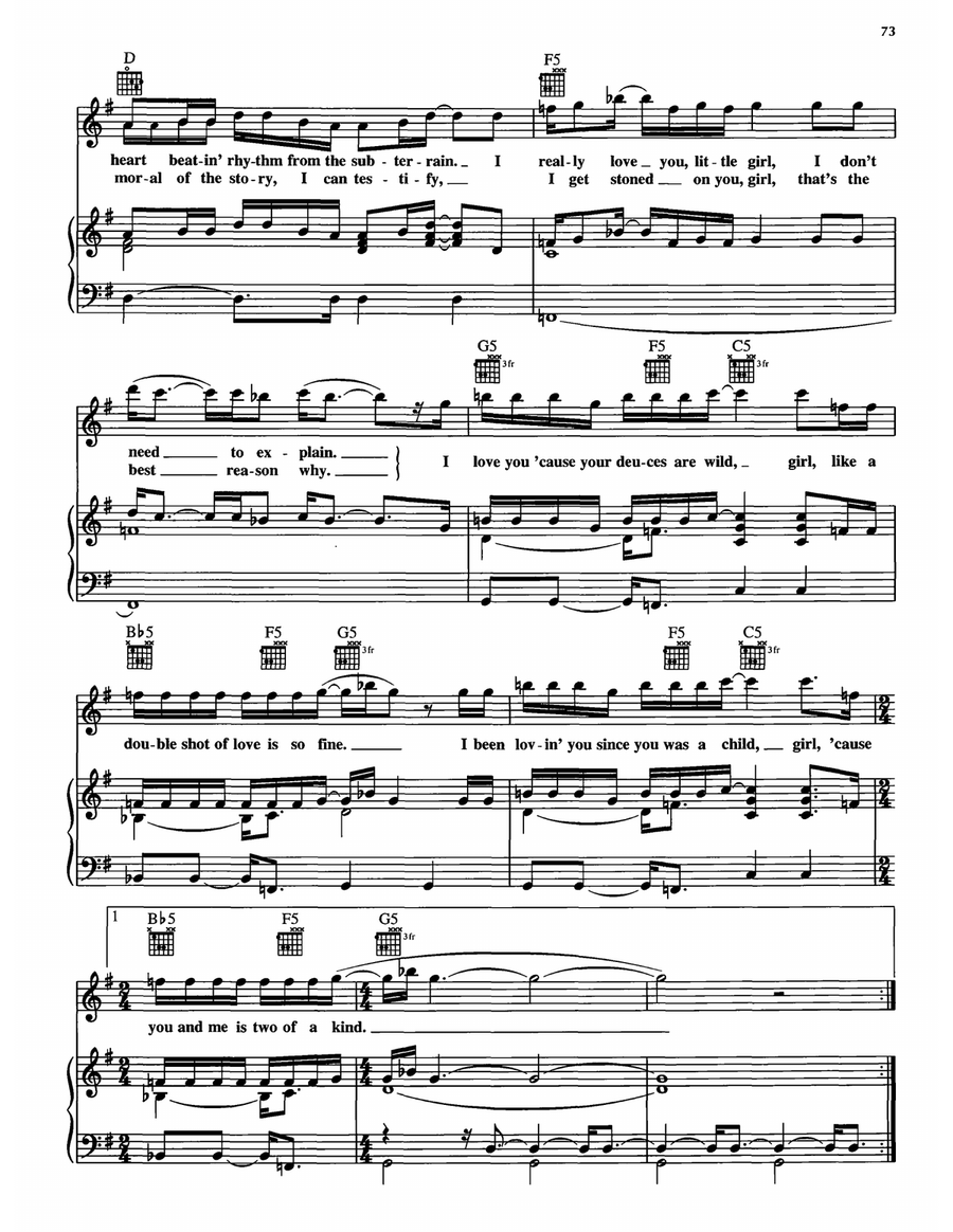 Deuces Are Wild Piano, Vocal, Guitar scores gallery preview page 3