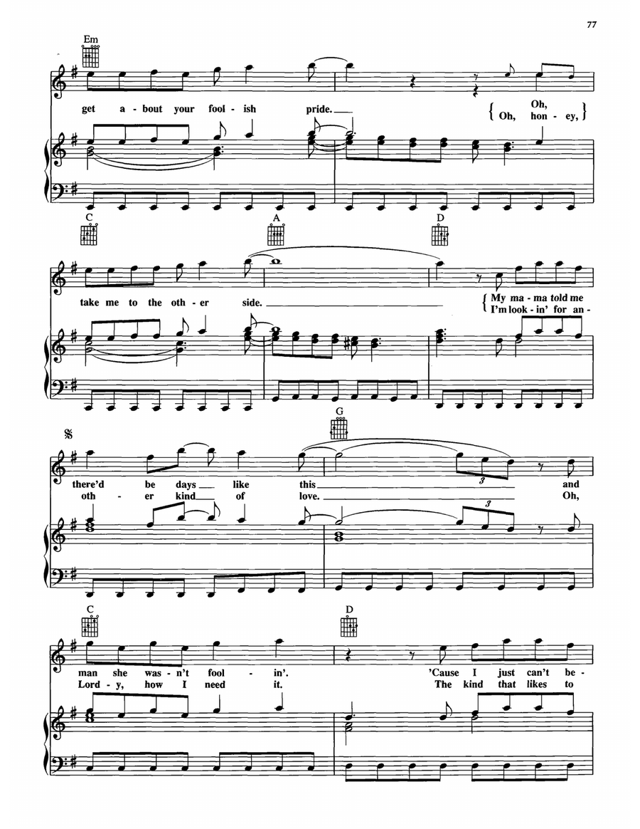 The Other Side The Other Side Piano, Vocal, Guitar scores gallery preview page 2
