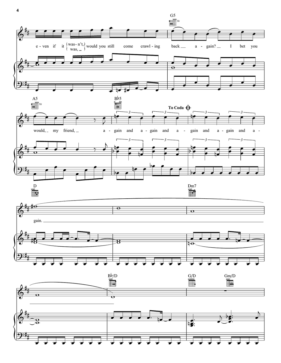 Livin' On The Edge Livin' On The Edge Piano, Vocal, Guitar scores gallery preview page 4