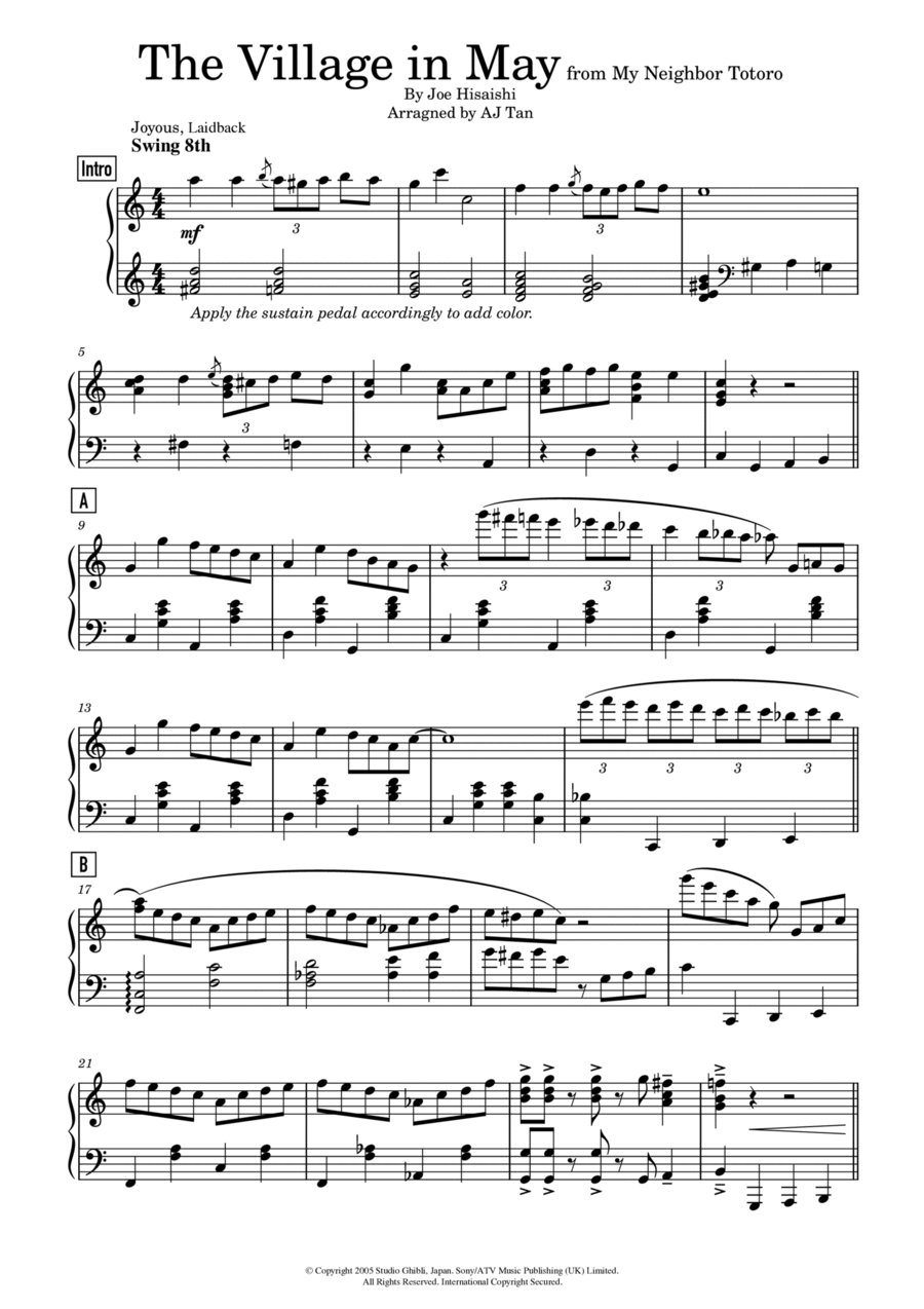 My Neighbor Totoro Piano Solo scores gallery preview page 1