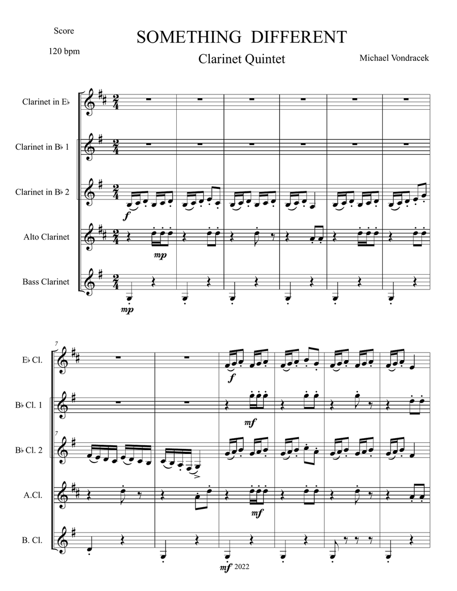 SOMETHING DIFFERENT Woodwind Quintet scores gallery preview page 2
