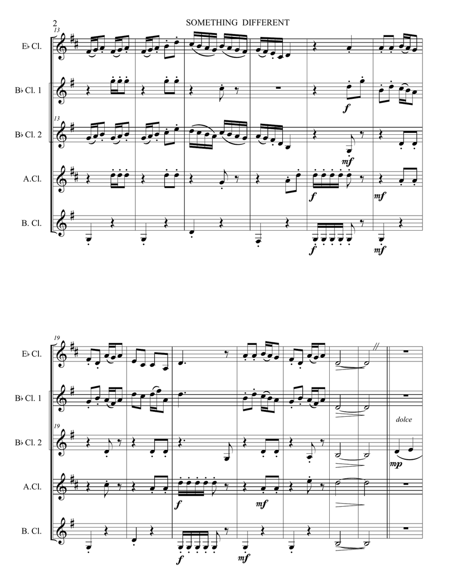 SOMETHING DIFFERENT Woodwind Quintet scores gallery preview page 3