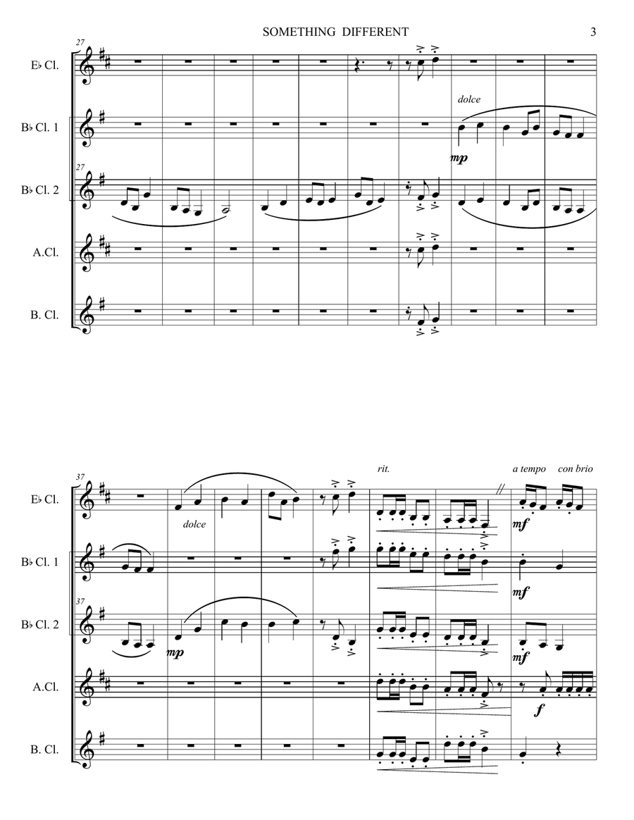 SOMETHING DIFFERENT Woodwind Quintet scores gallery preview page 4