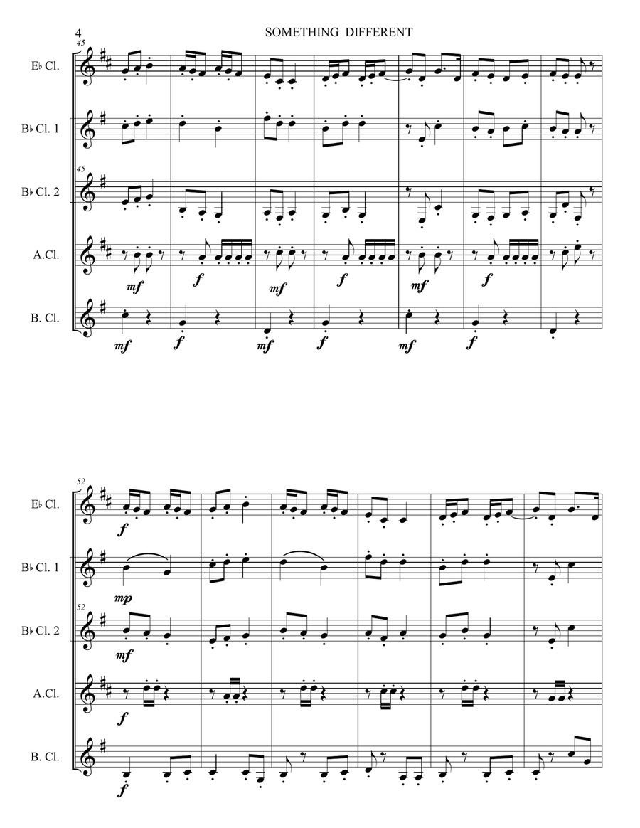 SOMETHING DIFFERENT Woodwind Quintet scores gallery preview page 5