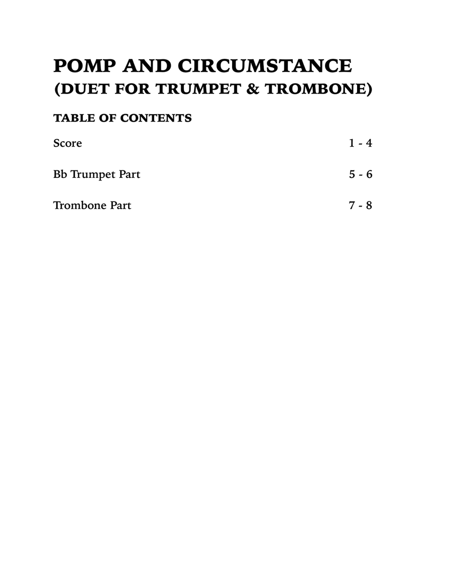 Pomp and Circumstance (Duet for Trumpet and Trombone) Brass Duet scores gallery preview page 4