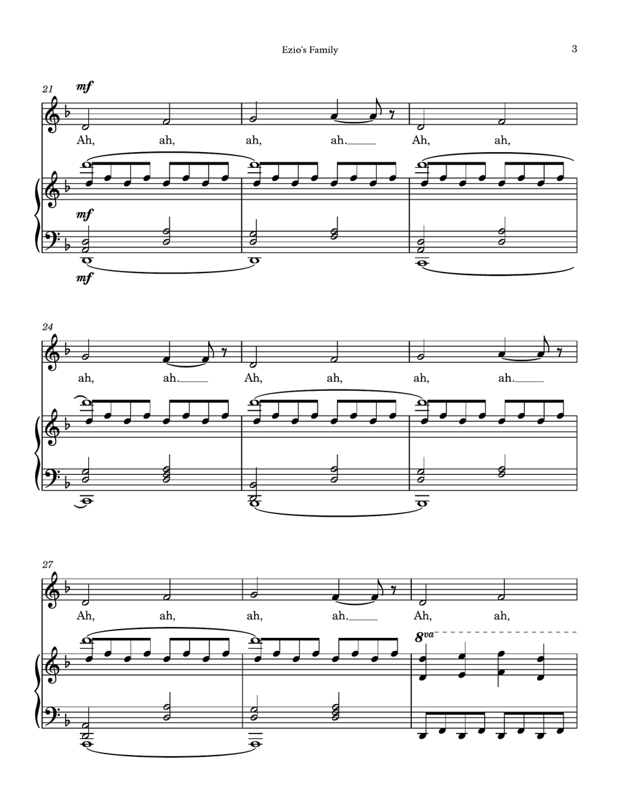 Ezio S Family Piano, Vocal scores gallery preview page 3