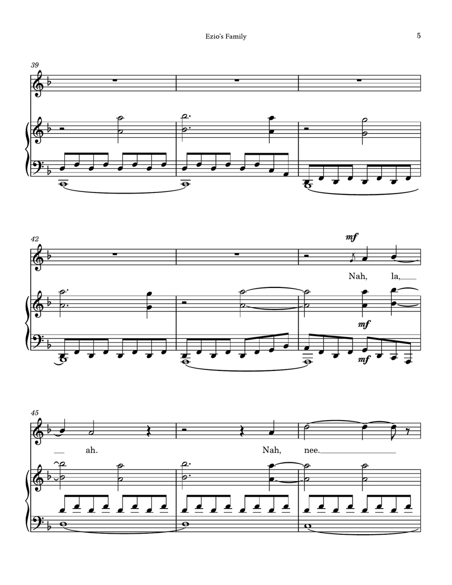 Ezio S Family Piano, Vocal scores gallery preview page 5