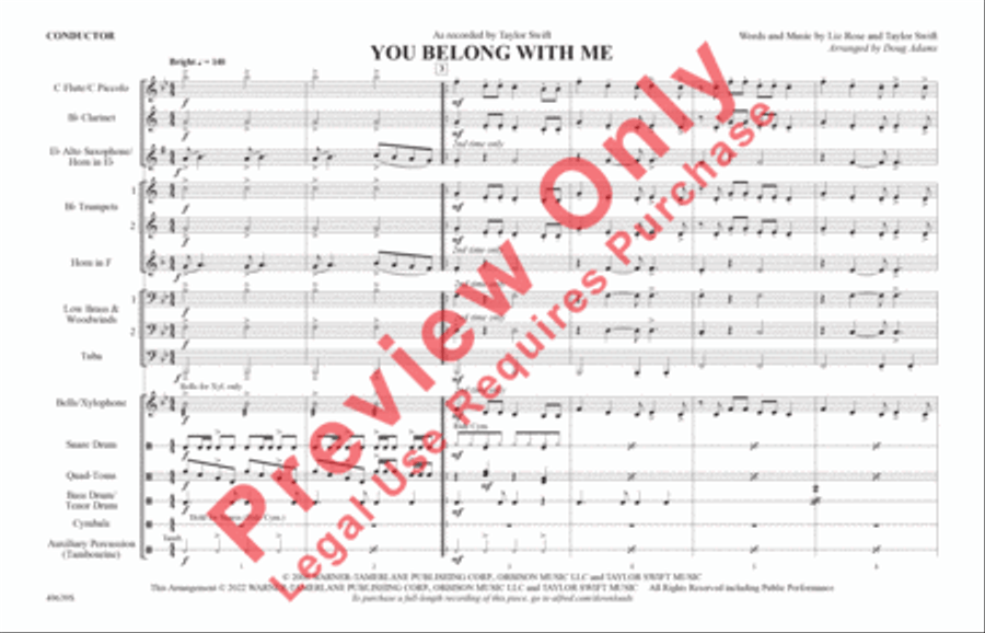 You Belong With Me Marching Band scores gallery preview page 2