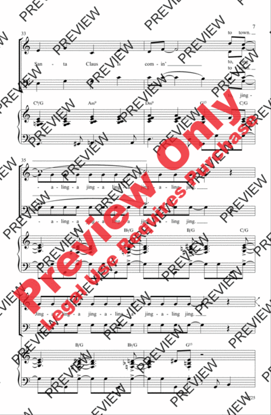 Santa Claus Is Comin' to Town 4-Part scores gallery preview page 7