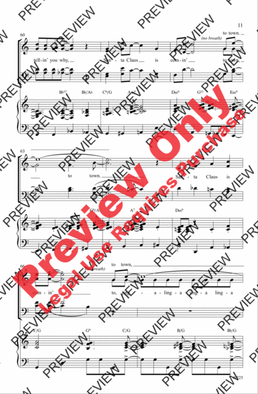 Santa Claus Is Comin' to Town 4-Part scores gallery preview page 11