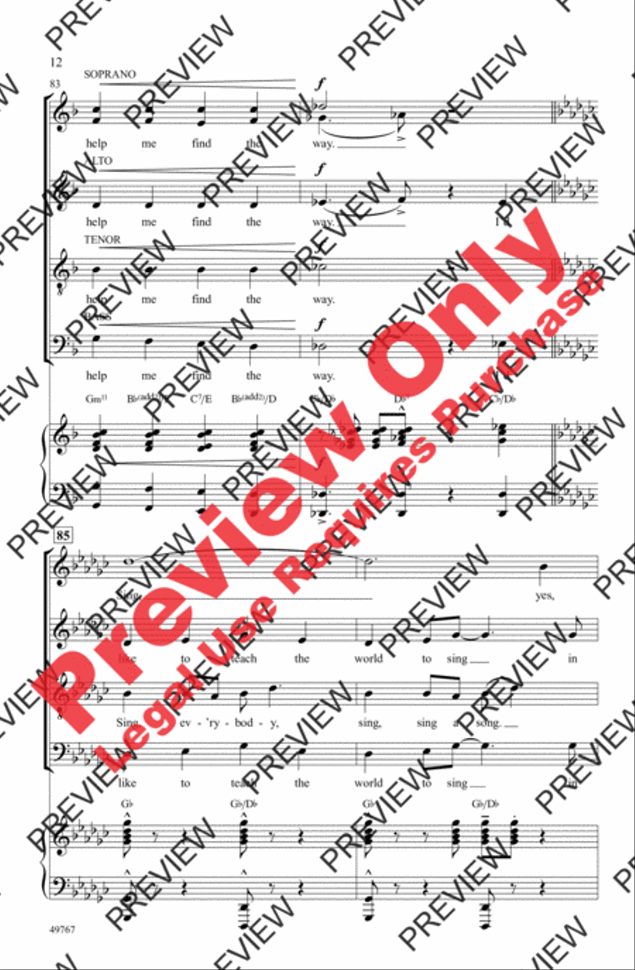 I'd Like to Teach the World to Sing 4-Part scores gallery preview page 12