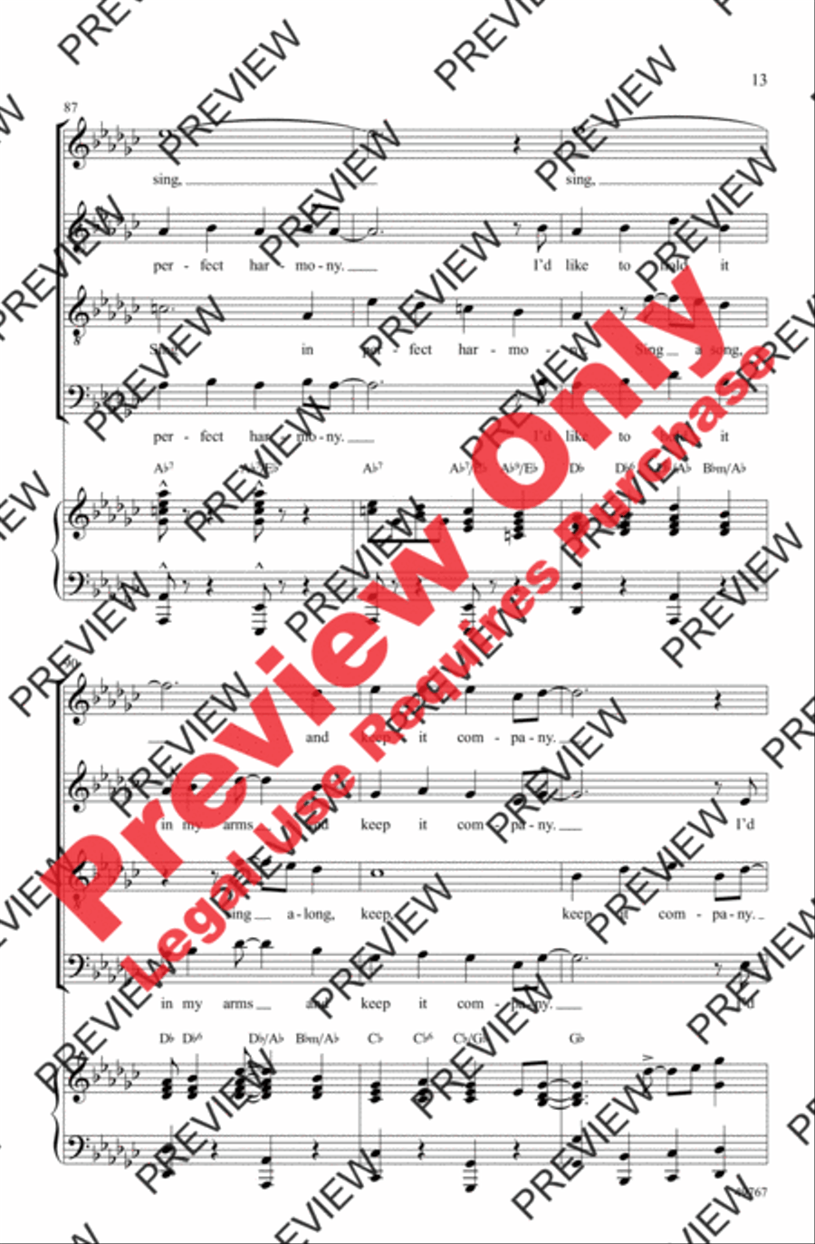 I'd Like to Teach the World to Sing 4-Part scores gallery preview page 13