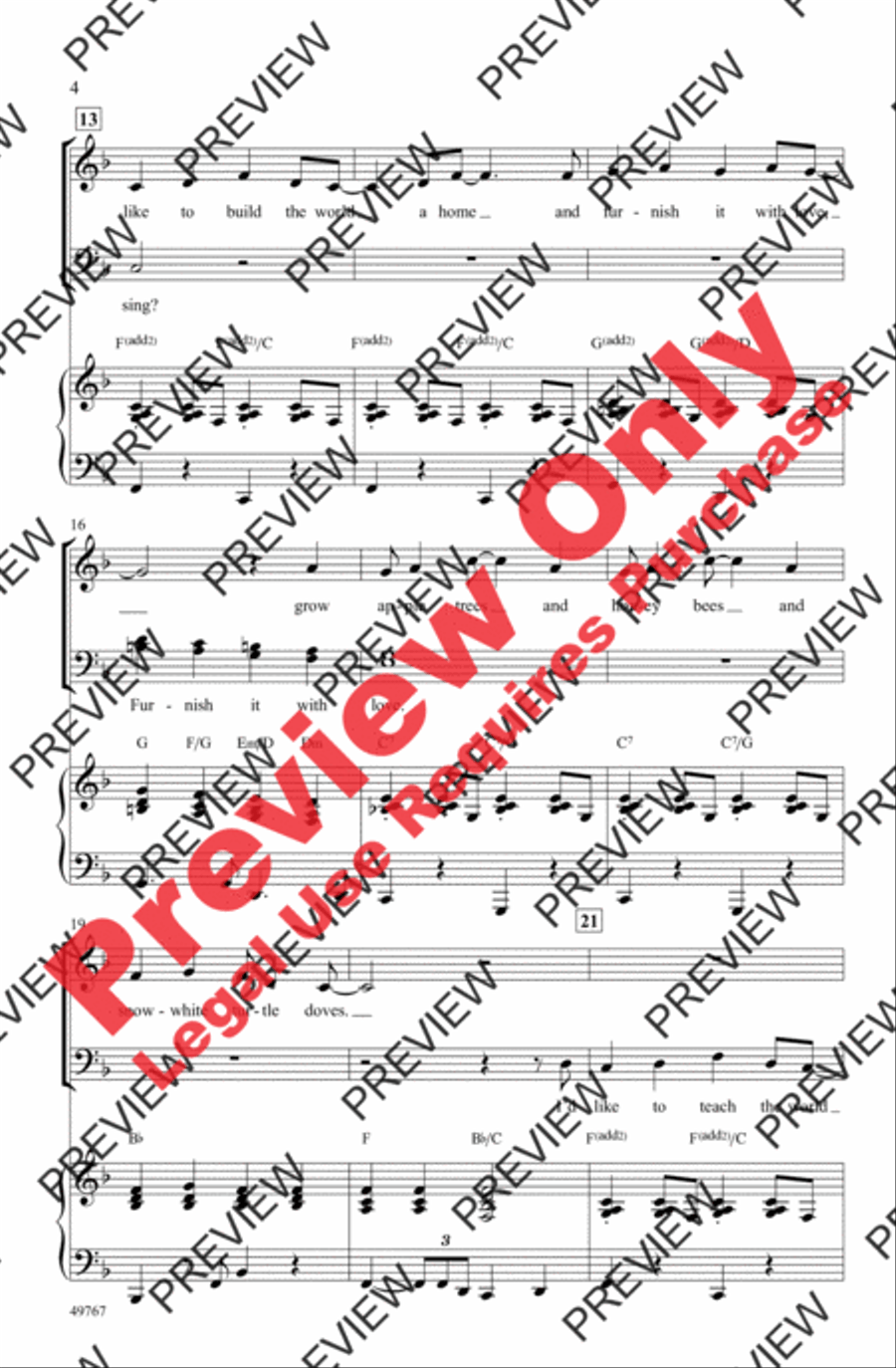 I'd Like to Teach the World to Sing 4-Part scores gallery preview page 4