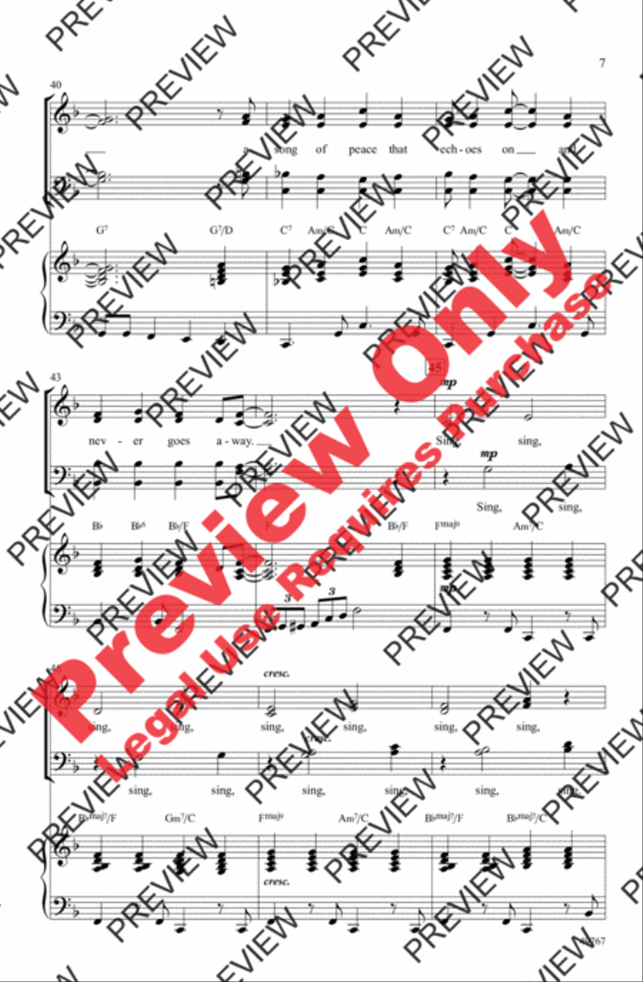 I'd Like to Teach the World to Sing 4-Part scores gallery preview page 7