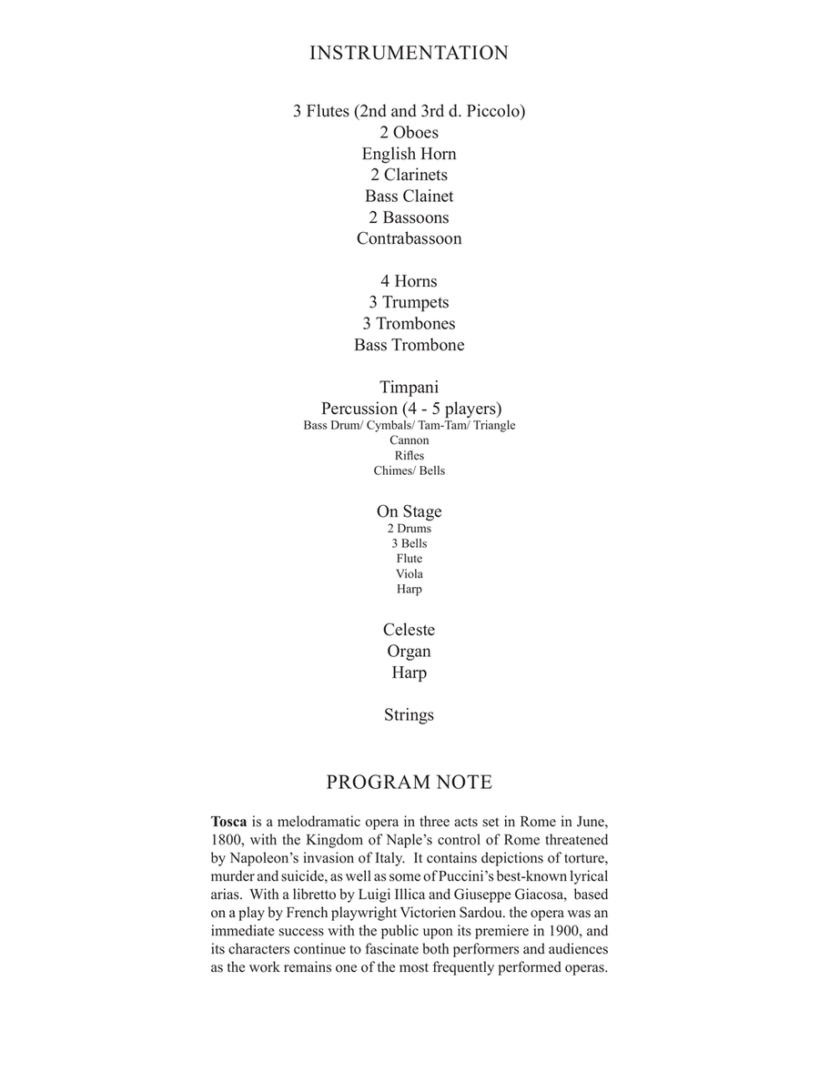 Tosca (original orchestration) Choir scores gallery preview page 3