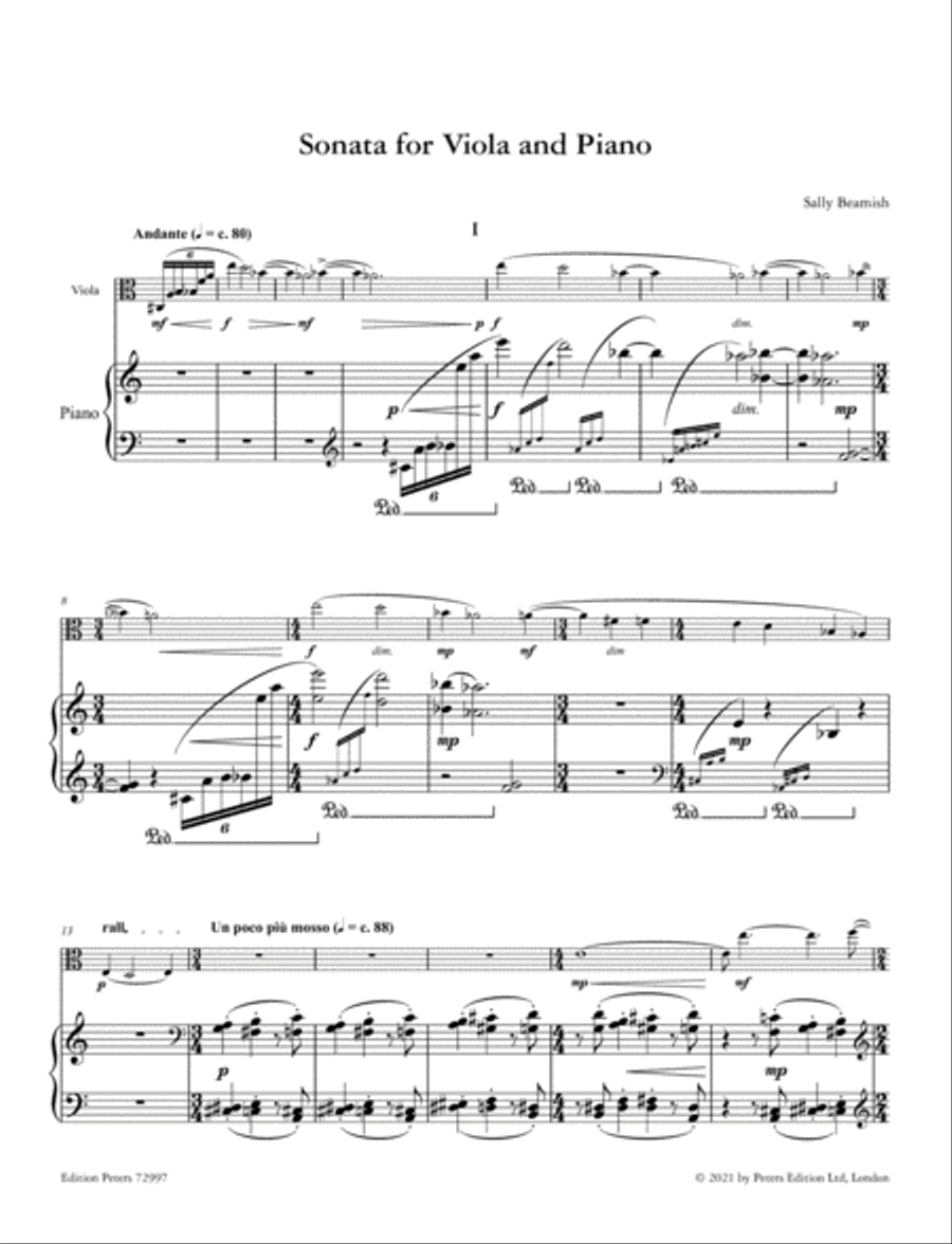 Sonata for Viola and Piano Violin Solo scores gallery preview page 2