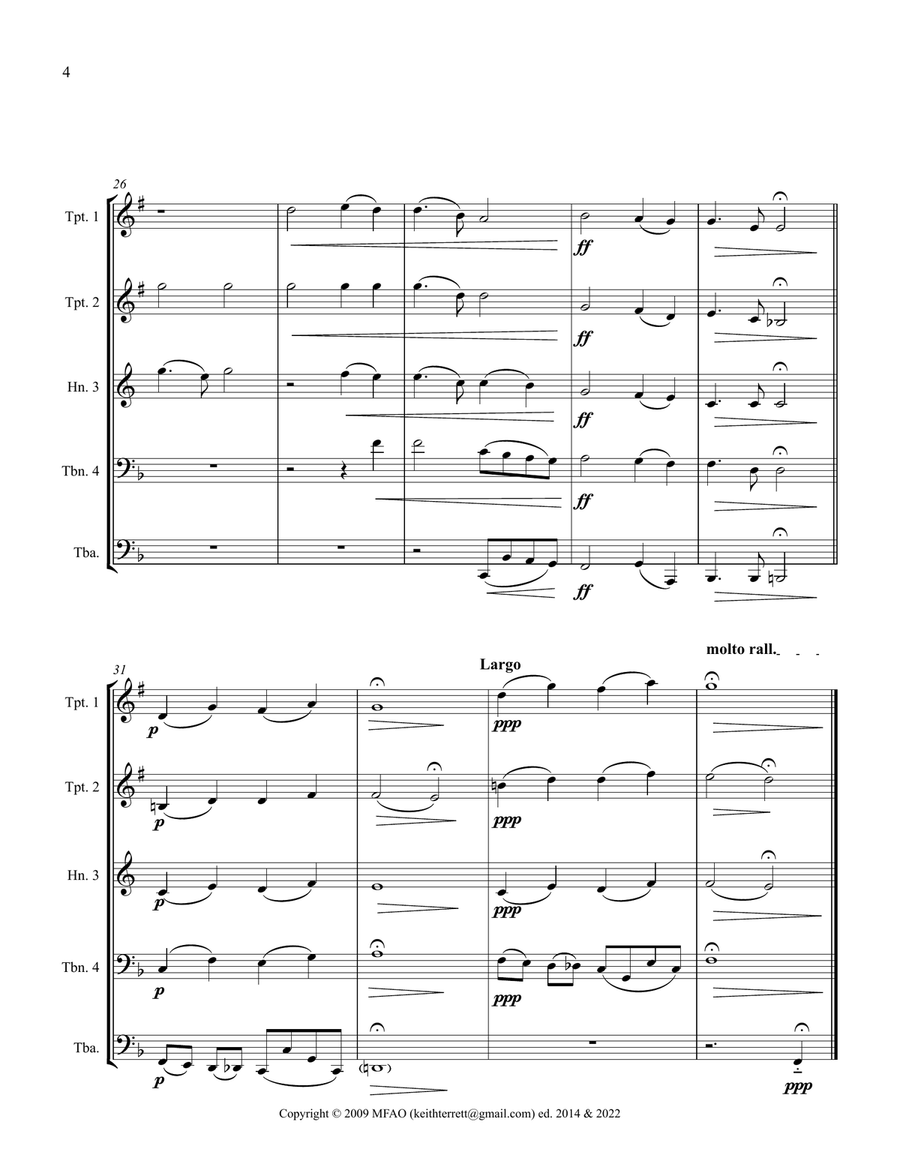 Nearer My God To Thee (Titanic) for Brass Quintet Brass Quintet scores gallery preview page 4