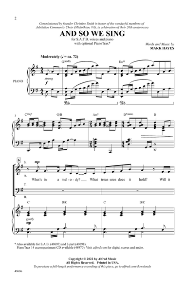 And So We Sing
