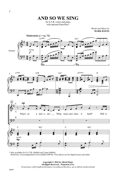 And So We Sing