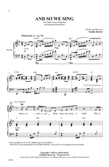 And So We Sing