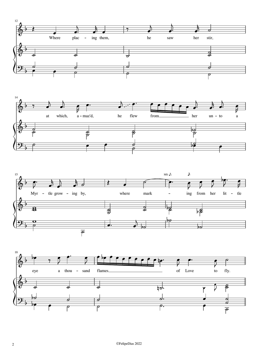 Amarillis by a spring (Ornamented version from MS. Don.c.57) Piano, Vocal scores gallery preview page 2