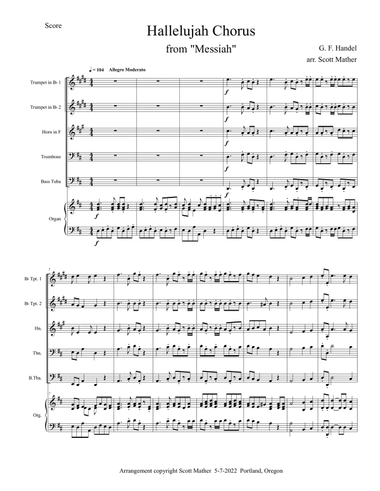 Hallelujah Chorus from Messiah for Brass Quintet and Organ