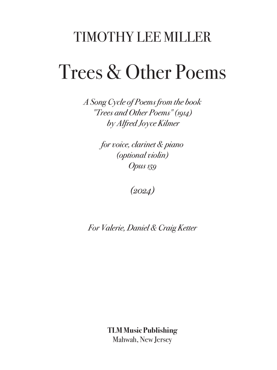 Trees & Other Poems Piano, Vocal scores gallery preview page 3