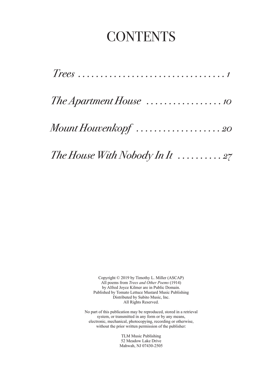 Trees & Other Poems Piano, Vocal scores gallery preview page 4