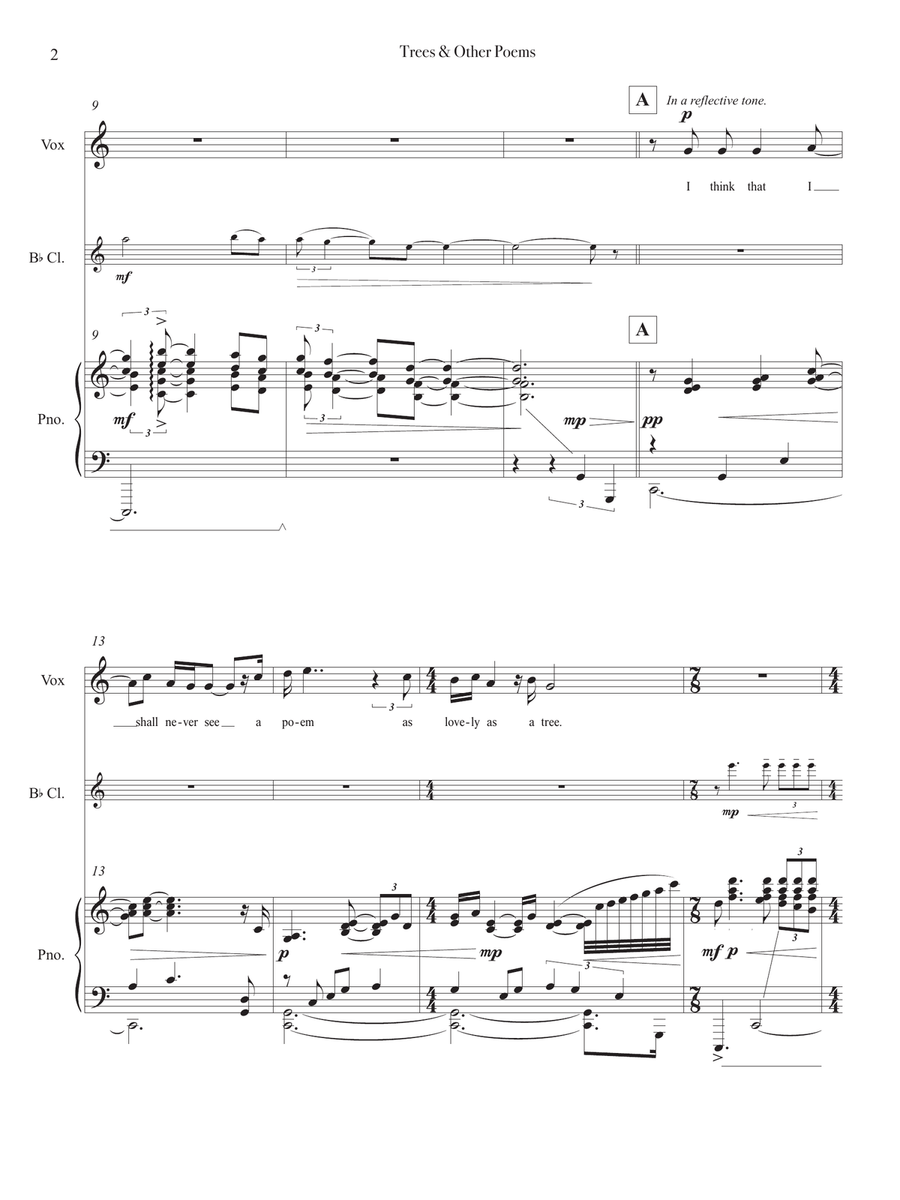 Trees & Other Poems Piano, Vocal scores gallery preview page 6