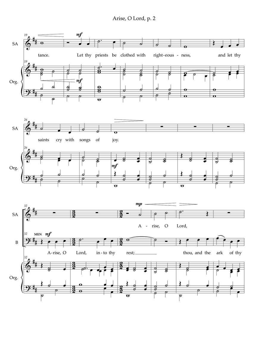 Arise, O Lord (Ascension anthem) — SAB voices, organ 3-Part scores gallery preview page 3