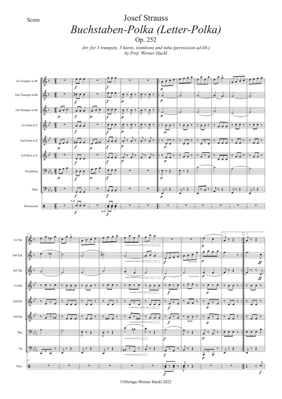 Buchstaben-Polka (Letter-Polka) Op. 252 for brass ensemble Brass Ensemble scores gallery preview page 2